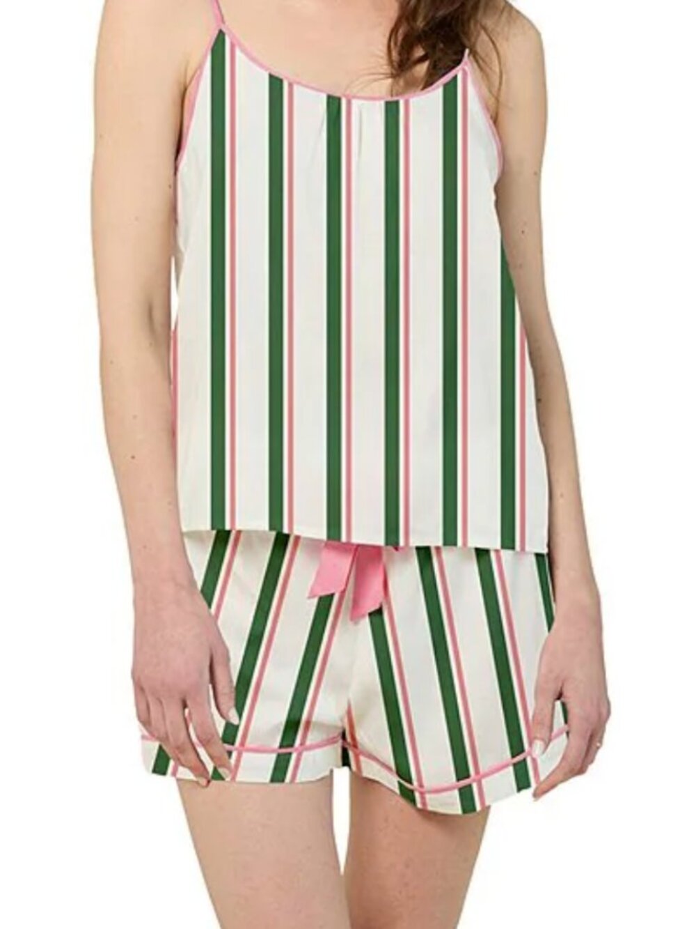 NWT Katie Kime Court Striped Neck Cami & Shorty Pajama Set, Small